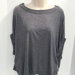 NWT 78 & Sunny Jupiter elastic sleeve shirt charcoal grey size M 6-8